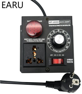 EU Plug 4000W AC 0-220V SCR Silicon Voltage Regulator Electric Variable Temperature Fan Motor Speed Controller Dimmer Thermostat