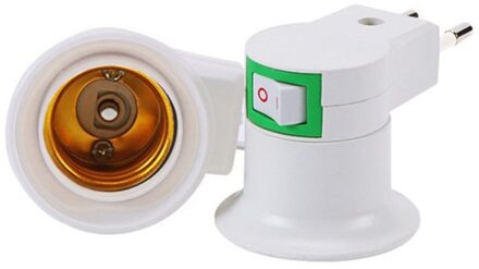 Eu Plug Naar E27 Muur Plug Schroef Base E27 Wandlamp Socket Met Schakelaar Ronde Plug Lampvoet Hoge Temperatuur weerstand