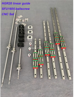 EU RU 6pcs Square Linear guide sets HGR20-400/700/1000mm 3pc Ballscrew SFU1605 - 400/700/1000mm BK/BF Coupling CNC parts
