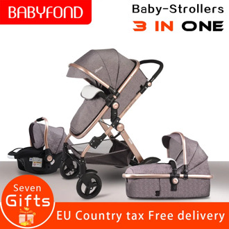EU standard high landscape baby stroller luxury 3 in 1 trolley effectively reduce the vibration umbrella car pram 3 in1 stroller