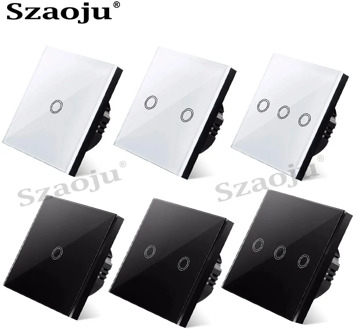 EU standard wall touch light switch,Touch Switch wall power sensor switch, white crystal glass panel, with LED backlight， AC220V