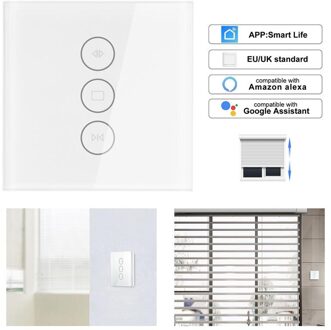 EU/UK standaard app wifi smart touch gordijn schakelaar voice control door Alexa en Google telefoon controle Voor Elektrische gordijn motor