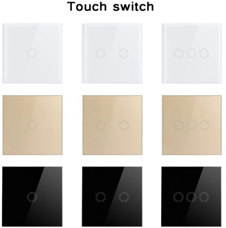 EU/UK Standard Wall Switch, Light Touch Switch 2 Gang 1 Way AC110V 220V Wall Touch Switch