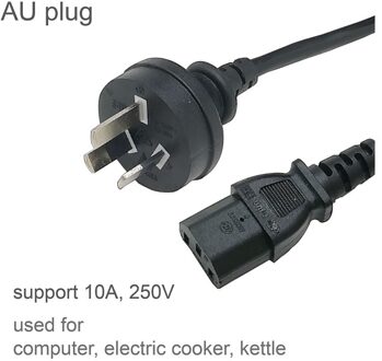 Eu Uk Us Au Plug Power Kabel 110V 220V 10A Voor Elektrische Fornuis Waterkoker Computer Tv fans Airconditioner LJ809 AU plug 1.5m