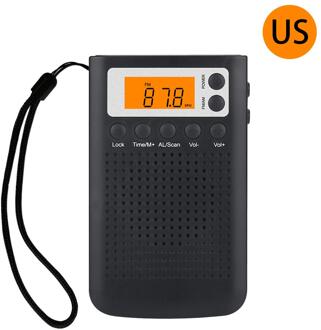 Eu/Us/Jp Mini Radio Draagbare Stereo Pocket Radio Luidspreker Met Ingebouwde Luidspreker Hoofdtelefoon jack Am Fm Wekkerradio