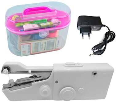 Eu/Us Plug Mini Draagbare Handheld Naaimachine Voor Snelle Reparaties Diy Kleding Elektrische Steek Naaien Cordless Handwerken Machine EU plug reeks