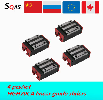 EU warehouse linear guide sliders square rail block size same as HIWIN 4pcs/lot HGH20CA block slides for CNC