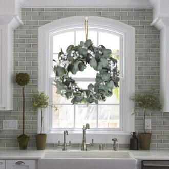 Eucalyptus Krans Kunstmatige Planten Achtergrond Muur Decoratieve Bruiloft Feestartikelen Diy Kerst Home Decoratie