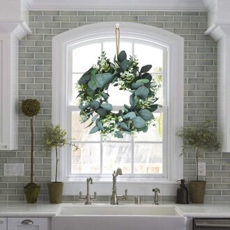 Eucalyptus Krans Kunstmatige Planten Achtergrond Muur Decoratieve Bruiloft Feestartikelen Diy Kerst Home Decoratie