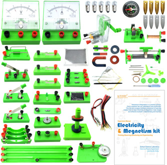 EUDAX School Physics Labs Basic Electricity Discovery Circuit and Magnetism Experiment kits for Junior Senior High School