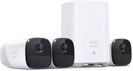 Eufy Cam 2 Pro 3 camera's + basisstation IP-camera Wit