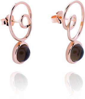 'Eugenia' Dames 925 Sterling Zilveren Oorbellen - Roze ZO-7495 Rosé