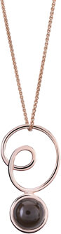 'Eugenia' Dames 925 Sterling Zilveren Set: Ketting + Oorbellen + Ring - Roze SET-7495 - maat Rosé