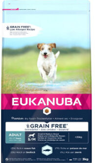 Eukanuba 3kg Adult Small/Medium Breed Zalm Graanvrij Eukanuba Hondenvoer