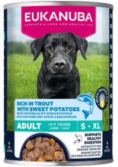 Eukanuba Adult met forel en zoete aardappel natvoer hond 8 trays (48 x 400 g)