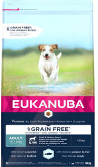 Eukanuba Adult S/M graanvrij zeevis hondenvoer 2 x 3 kg