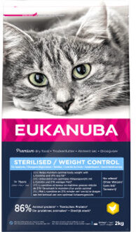Eukanuba Adult Sterilised/Weight Control kip kattenvoer 2 x 10 kg