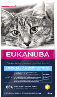 Eukanuba Adult Sterilised/Weight Control kip kattenvoer 2 x 2 kg