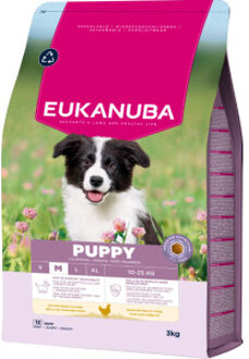 Eukanuba Dubbelpak: 2 x 3 kg Eukanuba Premium Nutrition Puppy Medium Breed Kip Hondenvoer droog