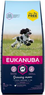 Eukanuba Puppy Medium Breed kip hondenvoer 15 + 3 kg