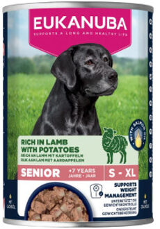 Eukanuba Senior met lam en aardappel natvoer hond 8 trays (48 x 400 g)