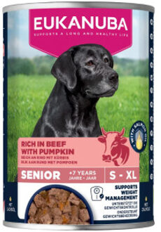 Eukanuba Senior met rund en pompoen natvoer hond 8 trays (48 x 400 g)