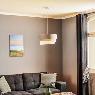 Euluna Trio hanglamp beige/aquamarijn/écru Ø45cm beige, aquamarijn, écru