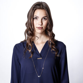 'Euphemia' Dames 925 Sterling Zilveren Ketting - Roze ZK-7411 Rosé