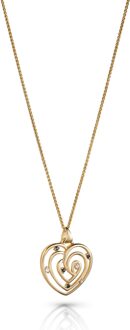 'Euphoria' Dames 925 Sterling Zilveren Ketting met Hanger - Goud ZH-7522/G