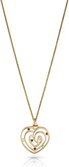 'Euphoria' Dames 925 Sterling Zilveren Set: Ketting-Hanger + Oorbellen - Gouden SET-7522/G - One Size