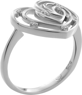 'Euphoria' Damesring van 925 Sterling Zilver - Zilver ZR-7522 - L