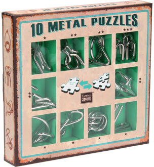 Eureka 10 metal puzzles set green