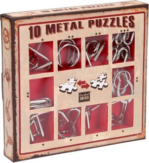 Eureka 10 Metal Puzzles Set Red