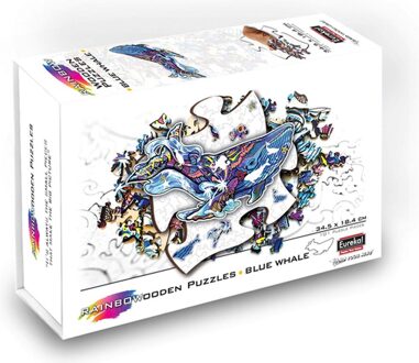 Eureka 2D RainboWooden Puzzle - Blue whale - 101 stukjes
