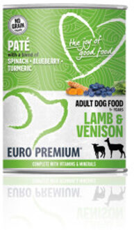Euro Premium Adult lam en hert paté natvoer hond 2 trays (12 x 400 g)