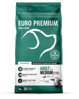 Euro Premium Adult Medium w/Lamb & Rice hondenvoer 12 kg