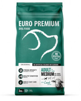 Euro Premium Adult Medium w/Lamb & Rice hondenvoer 3 kg