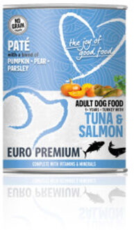 Euro Premium Adult met tonijn en zalm paté natvoer hond 1 tray (6 x 400 g)