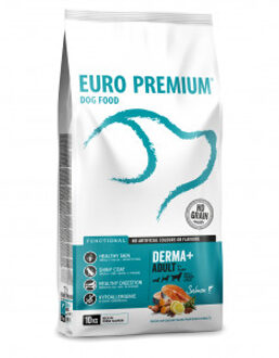 Euro Premium Grainfree Adult Derma+ Salmon & Potato hondenvoer 2 x 2 kg