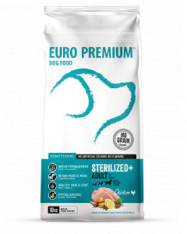 Euro Premium Grainfree Adult Sterilized+ Chicken & Potatoes hondenvoer 10 kg
