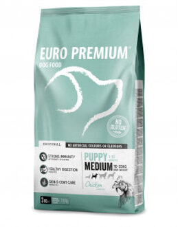 Euro Premium Puppy Medium Chicken & Rice hondenvoer 3 kg