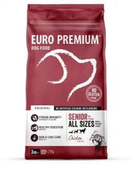 Euro Premium Senior 8+ Chicken & Rice hondenvoer 12 kg