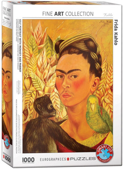 Eurographics Frida Kahlo - Self Portrait with Monkey and Parrot Puzzel (1000 stukjes)