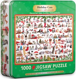 Eurographics Holiday Cats Tin Puzzel (1000 stukjes)