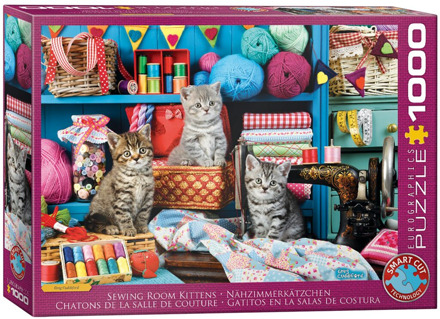 Eurographics Kittens in the Sewing Room Puzzel (1000 stukjes)