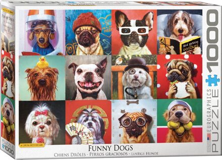 Eurographics puzzel Funny Dogs - Lucia Heffernan - 1000 stukjes