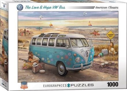 Eurographics puzzel The Love & Hope VW Bus - Greg Giordano - 1000 stukjes