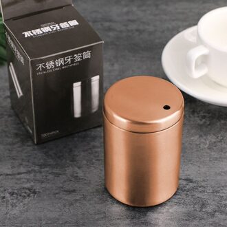 Europa 1Pc Home Hotel Restaurant Rvs Tandenstokers Houder Dispenser Box Container Voor Huishoudelijke Tandenstokers Houder koper