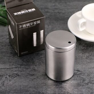 Europa 1Pc Home Hotel Restaurant Rvs Tandenstokers Houder Dispenser Box Container Voor Huishoudelijke Tandenstokers Houder Sliver