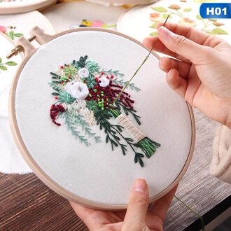 Europa DIY Lint Bloemen Borduren Set met Frame voor Beginner Handwerkpakketten Kruissteek Serie Arts Ambachten Naaien Decor 1